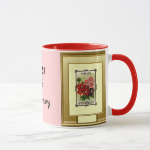 Taza 2do aniversario feliz, Phlox rosado