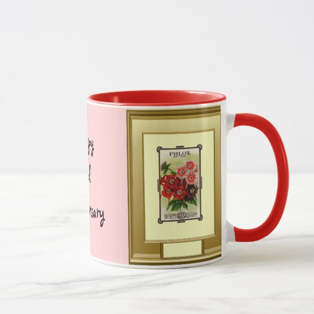 Taza 2do aniversario feliz, Phlox rosado (Derecha)