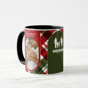 Taza 2Foto Cuadros Rojo Verde Clan Stewart Tartán Perso