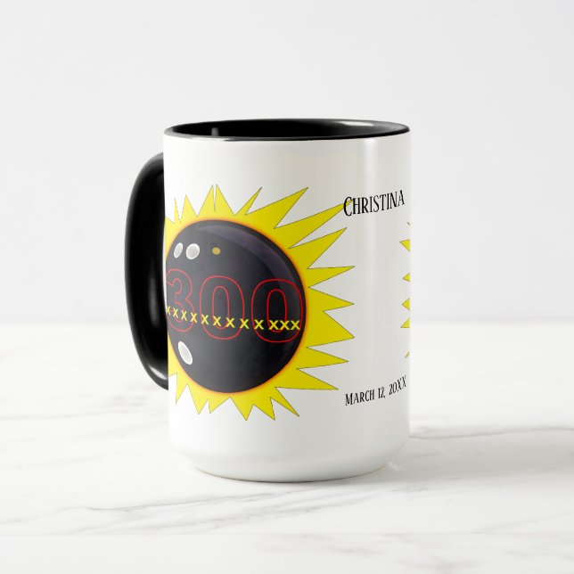 Taza 300 Boliche de juego perfecto, personalizado, tazó (Anverso izquierdo)