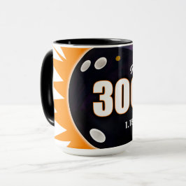 Taza 300 Naranja de juego y negro, con fecha lanzada,