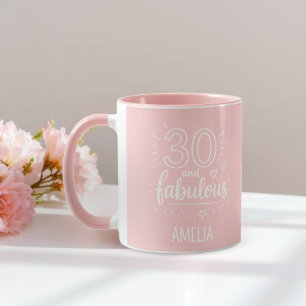 Taza 30 y Fabuloso Doodle Feliz Cumpleaños 30