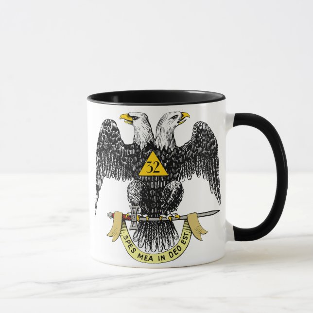 Taza 32do Negro escocés Eagle del rito del grado (Derecha)