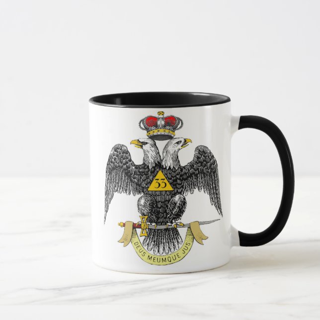 Taza 33ro Negro escocés Eagle del rito del grado (Derecha)