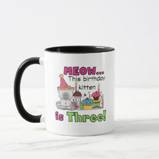 Taza 3.ª camiseta y regalo de cumpleaños para gatitos