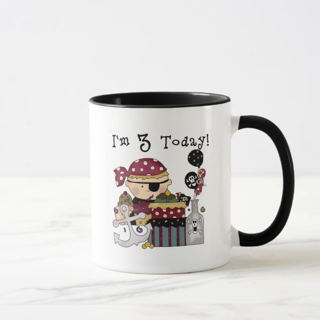 Taza 3.ª camiseta y regalo pirata de cumpleaños (Derecha)