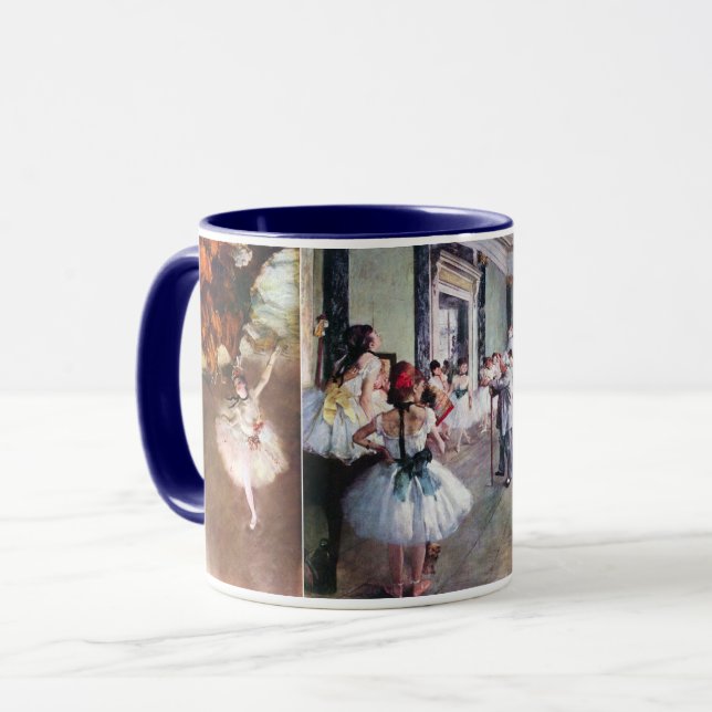 Taza 3 Ballet Ballerinas diferentes por Edgar Degas (Anverso izquierdo)
