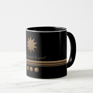 Taza 3 Esfera Brushed Gold Black Professional Business
