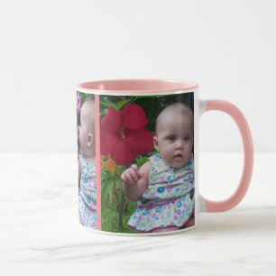 Taza 3 Fotos Grandes De Fondo Rosa Fácil Carga