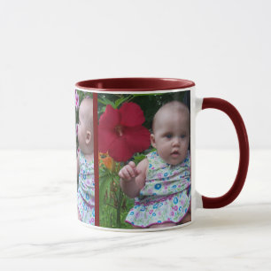 Taza 3 Fotos Grandes Fondo Burdeos Fácil Carga