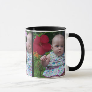 Taza 3 grandes fotos fondo negro fácil regalo de envío