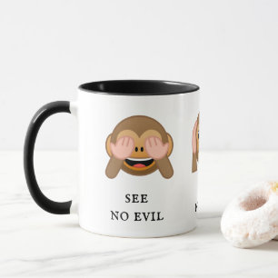 Taza 3 Monos sabios: no ver mal, no oír mal, hablar.