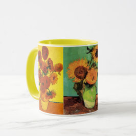 Taza 3 pinturas de girasol vintage Van Gogh diferentes