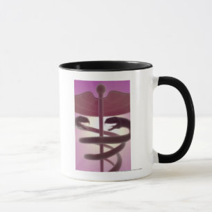 Taza 3d rindió el caduceo médico