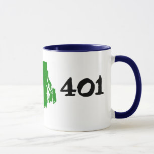 Taza ¡401, código de área de Rhode Island!
