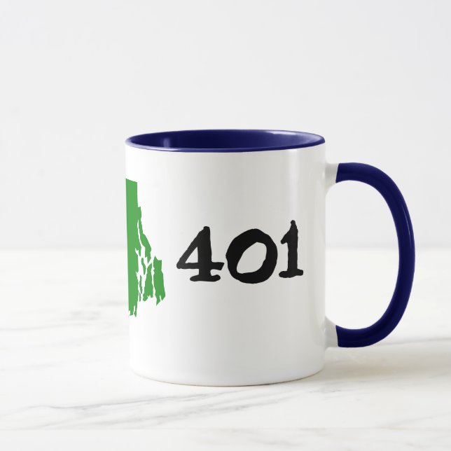 Taza ¡401, código de área de Rhode Island! (Derecha)