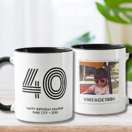 Taza 40.ª fiesta de cumpleaños a favor de Mug Año Vinta