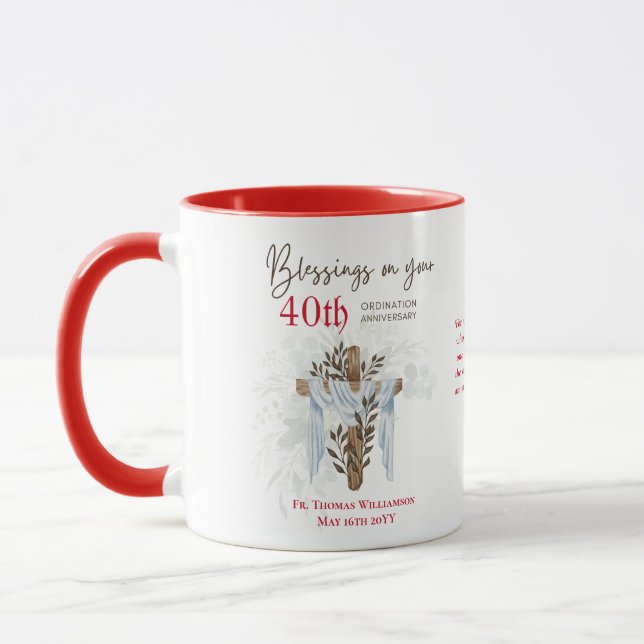 Taza 40.ª ORDENACIÓN Pastor Sacerdote ANIVERSARIO (Izquierda)