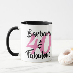 Taza 40 y fabuloso cumpleaños personalizado