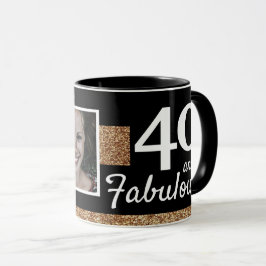 Taza 40 y Fabulous Gold Purpurina 2 Foto 40 cumpleaños