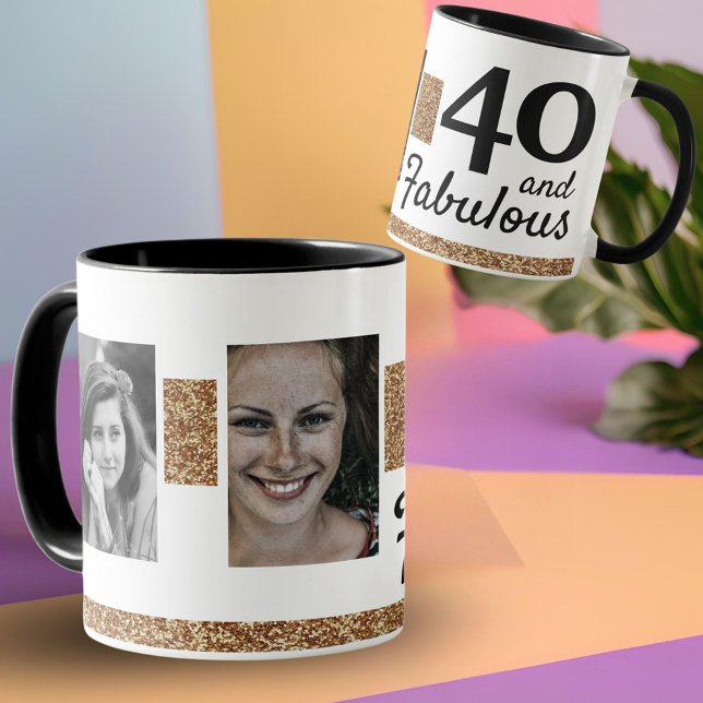 Taza 40 y Fabulous Gold Purpurina 2 Foto 40 cumpleaños (Subido por el creador)
