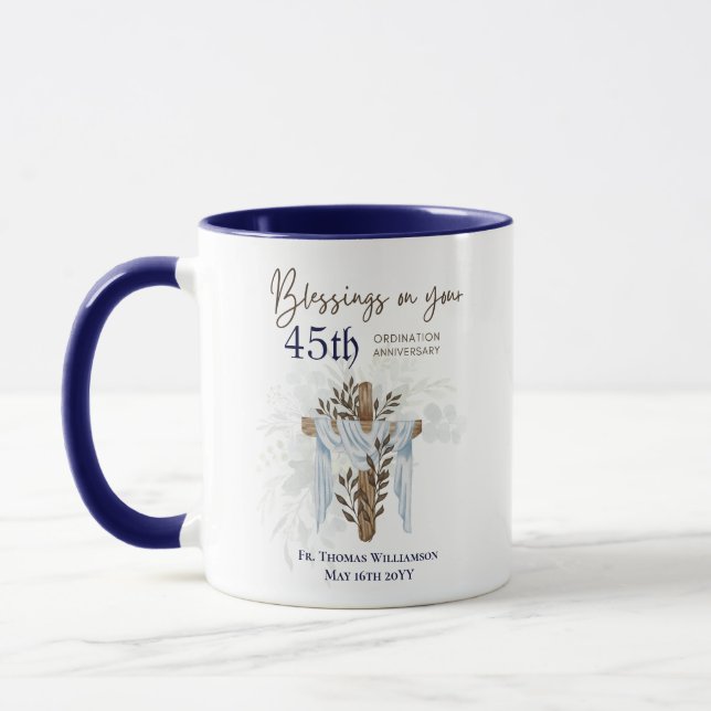 Taza 45.ª ORDENACIÓN Pastor Sacerdote ANIVERSARIO (Izquierda)