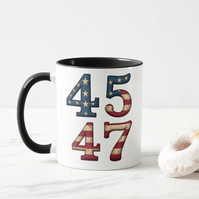 Taza 45-47 presidente trump (Con donut)