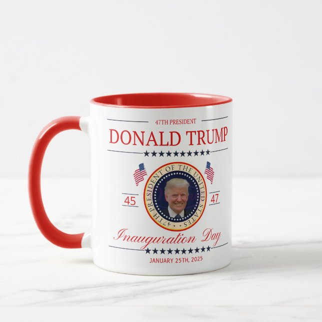 TAZA 47 PRESIDENTE DONALD TRUMP COMEMORATIVO INAUGURATI (Izquierda)
