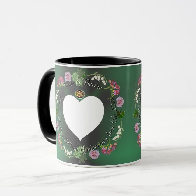 Taza 4.º Aniversario de Fruta y Boda Floral (Anverso izquierdo)