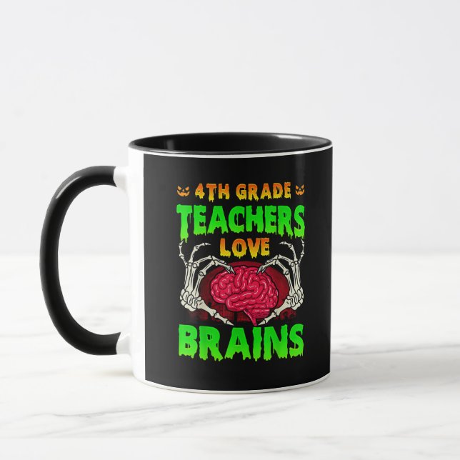 Taza 4.º Teachers Brains Skeleton Hand Heart Hall (Izquierda)