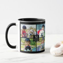 Taza 4 Collage personalizado fotográfico con monograma