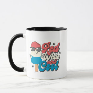 Taza 4 De Julio Blanco Rojo Y Popsias Guay