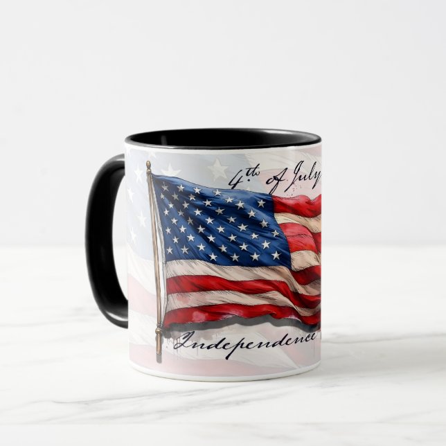 Taza 4 de julio - Celebrar con la bandera de los Estado (Anverso izquierdo)