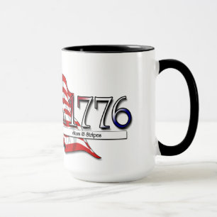 Taza 4 de julio de 1776 Estrellas y rayas