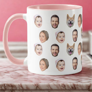 Taza 4 Fotos Mug, Personalizado Face Photo Family Regal