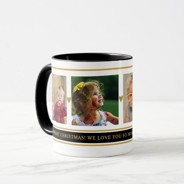 Taza 4 Nietos Collages de fotos Abuelos Navidades (Anverso izquierdo)