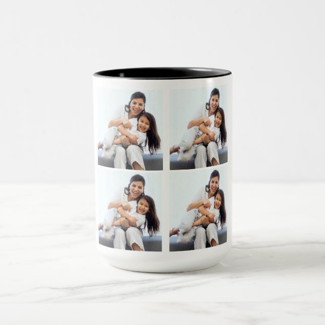 Taza 4 Personalizado de Collages de fotos (Centro)