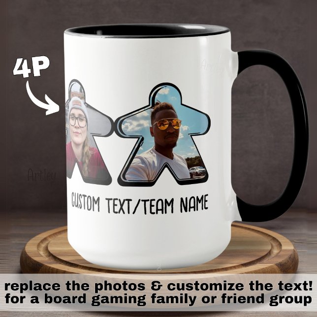 Taza 4P Personalizado Photo Meeple Board Game Group (Subido por el creador)