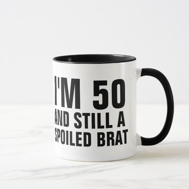 TAZA 50.º CUMPLEAÑOS FUNNY CAFFEE BRAT (Derecha)