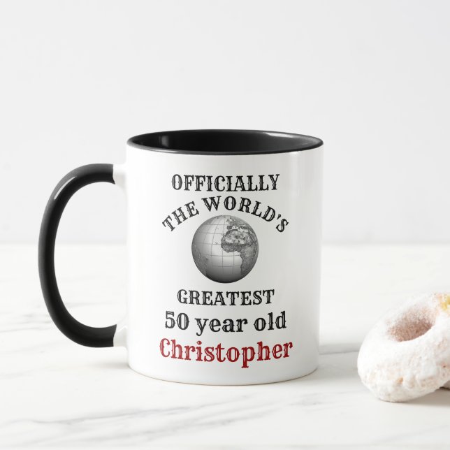 Taza 50.º cumpleaños mejor de 50 años (Con donut)