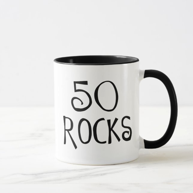Taza 50.os regalos de cumpleaños, 50 ROCAS (Derecha)