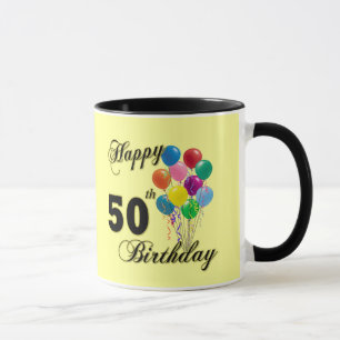 Taza 50.os regalos de cumpleaños y ropa felices del