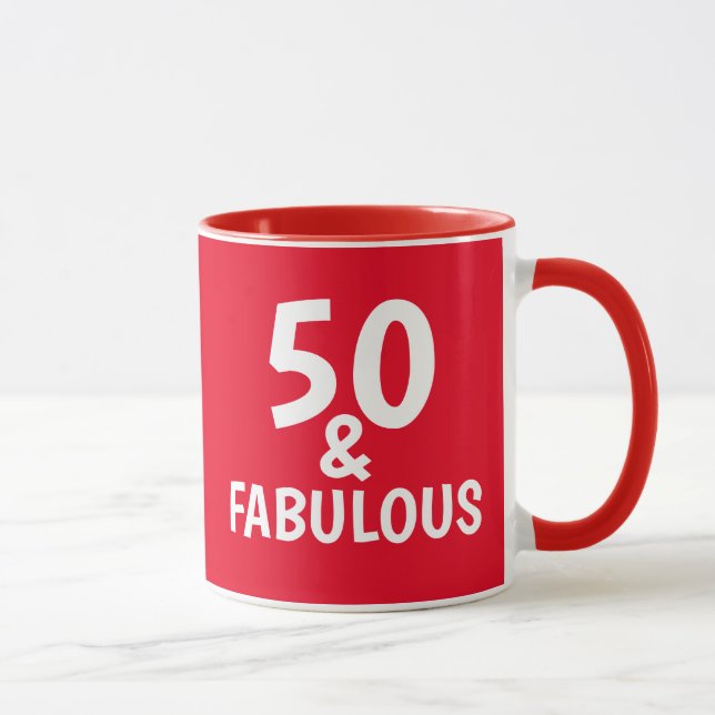 TAZA 50 Y FABULOSO BARRO DE CAFÉ 50 DE CUMPLEAÑOS (Derecha)