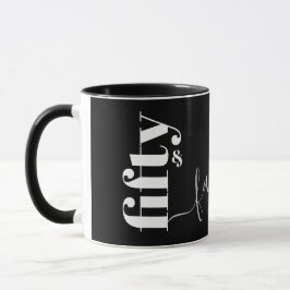 Taza 50 y Fabuloso Guión Gris Negro