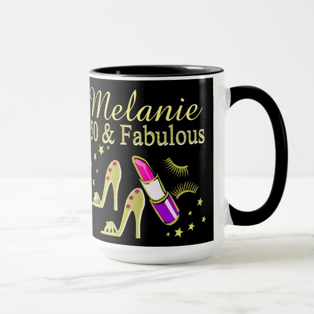 TAZA 50 Y FABULOUS GOLD DIVA PERSONALIZADO MUG (Derecha)