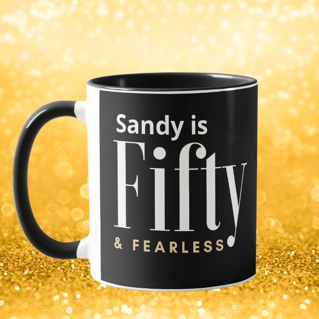 Taza 50 y intrépido cumpleaños elegante Personalizado n (Subido por el creador)
