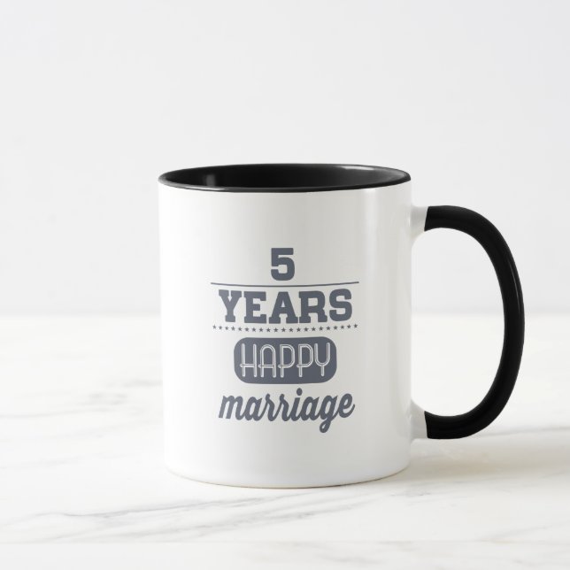 Taza 5 años de boda feliz (Derecha)