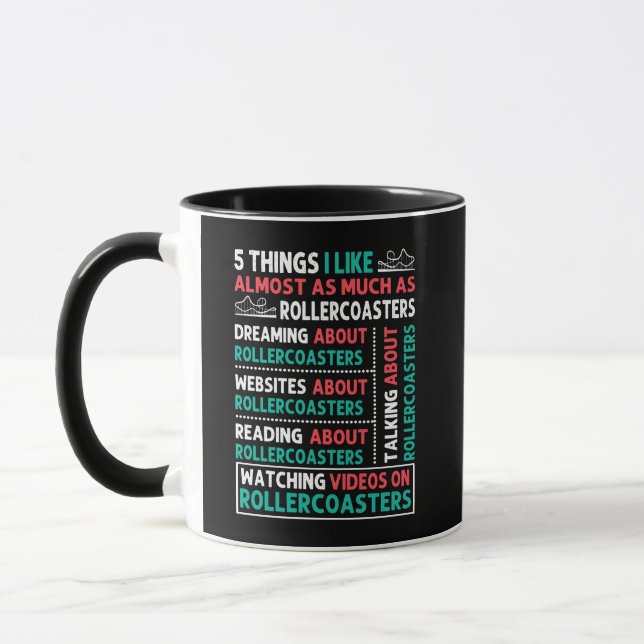 Taza 5 cosas que me gustan de la montaña rusa (Izquierda)