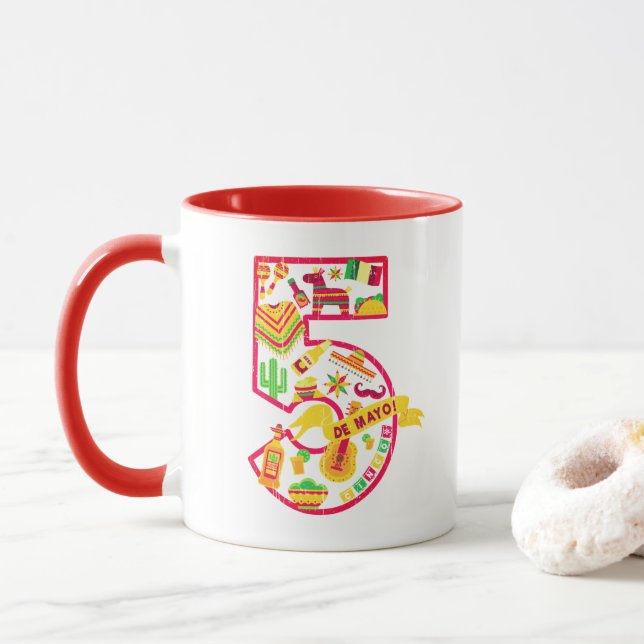 Taza 5 De Mayo - Iconos Mexicanos (Con donut)