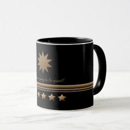 Taza 5 estrellas Cepillado Oro Negra Profesional Negoci